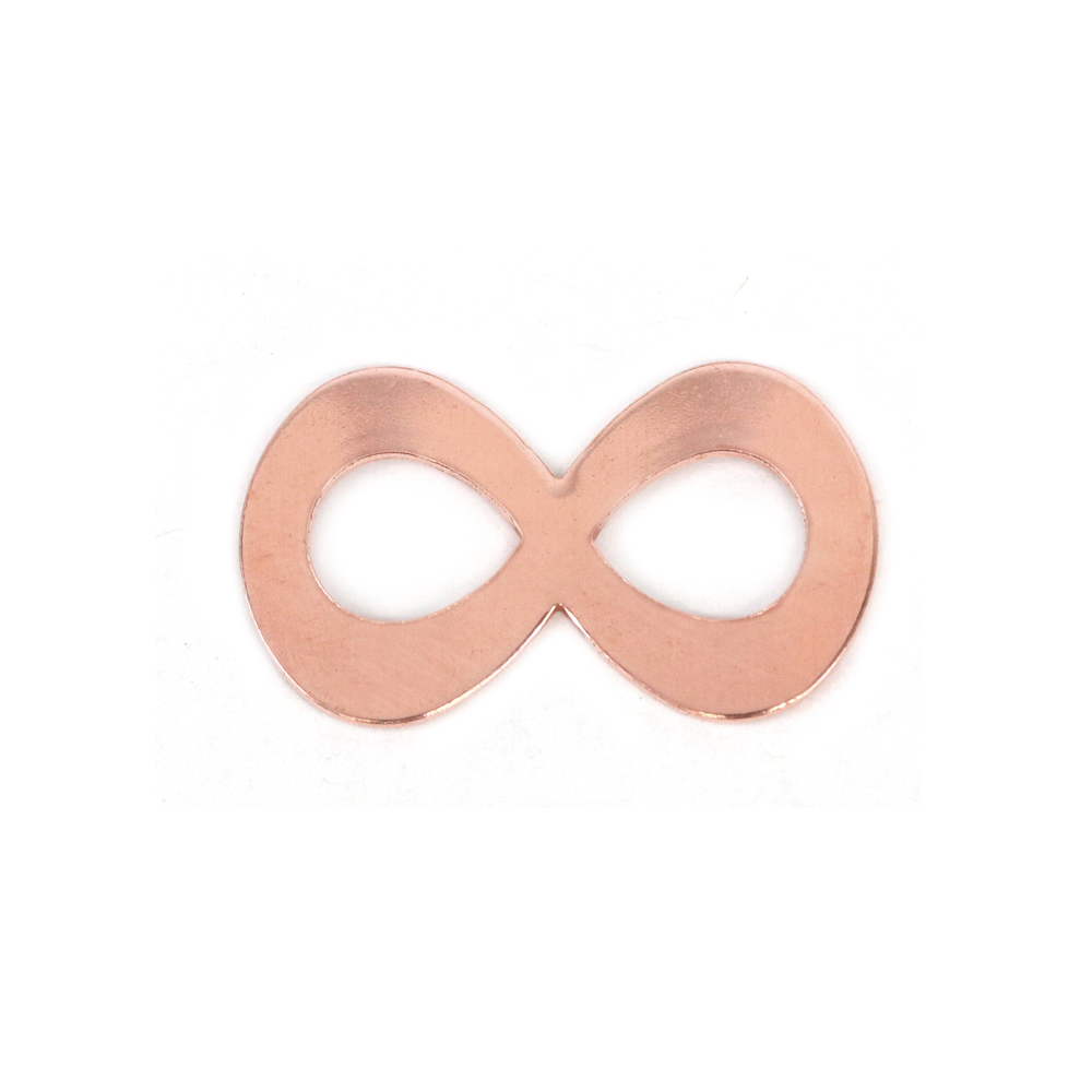 Metal Stamping Blanks Copper Infinity, 32mm (1.26") x 18.3 (.72"), 20g, Pack of 5 - Tumbled